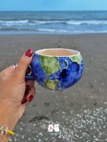 ماگ سرامیکی دست ساز طرح نقشه جهان مپگرد