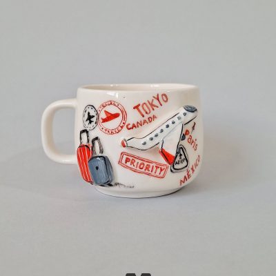 ماگ سرامیکی دست ساز طرح جهانگردی مپگرد