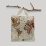 ساک خرید پارچه ای طرح نقشه جهان کروم مپگرد