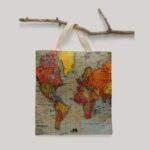 ساک خرید پارچه ای طرح نقشه جهان وینتیج مپگرد