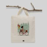 ساک خرید پارچه ای طرح دوچرخه سوار مپگرد