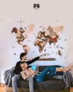 نقشه جهان چوبی پازلی پرایم چند رنگ