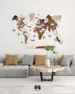 نقشه جهان چوبی سه بعدی پازلی پرایم چند رنگ