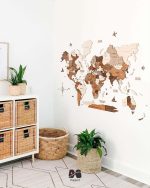 نقشه جهان چوبی پازلی پرایم رنگی