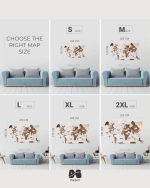 سایز نقشه جهان چوبی پازلی پرایم چند رنگ