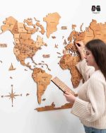 جزئیات چیدمان نقشه جهان چوبی پازلی پرایم فدقی