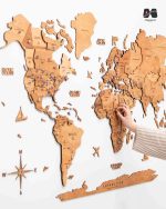 جزئیات نقشه جهان چوبی پازلی پرایم بلوطی مپگرد از بغل