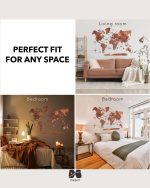 چیدمان نقشه جهان چوبی پازلی پرایم بلوطی