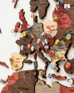 پین نقشه جهان چوبی پازلی پرایم چند رنگ مات