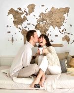 نقشه جهان چوبی پازلی پرایم رنگ چوب طبیعی