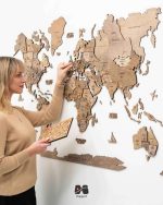 نقشه جهان چوبی پازلی سه بعدی پرایم نسکافه ای از کنار