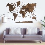 نقشه جهان چوبی پازلی پرایم گردویی مپگرد