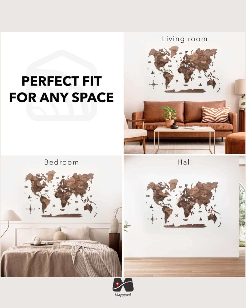 فضاهای قابل استفاده ار نقشه چوبی پازلی پرایم گردویی مپگرد