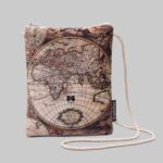 کیف پاسپورت گردنی مخفی طرح نقشه جهان آنتیک مپگرد