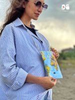 کیف پاسپورتی گردنی مخفی طرح نقشه جهان آبی