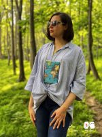 کیف پاسپورتی مخفی گردنی طرح نقشه جهان سبز آبی