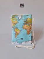 کیف پاسپورت گردنی مخفی طرح نقشه جهان سبز آبی شارپ