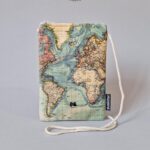 کیف پاسپورت گردنی مخفی طرح نقشه جهان کاربنی