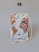 کیف پاسپورت گردنی مخفی طرح نقشه جهان کروم