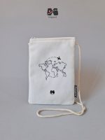 کیف پاسپورت گردنی مخفی طرح نقشه جهان مینیمال هواپیما