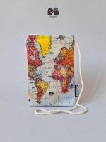 کیف پاسپورت گردنی مخفی طرح نقشه جهان وینتیج