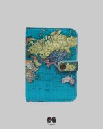 کاور پاسپورت و شناسنامه طرح نقشه جهان سبز آبی