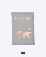 کاور پاسپورت و شناسنامه طوسی طرح نقشه جهان طلاکوب مپگرد