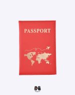 کاور پاسپورت و شناسنامه قرمز طرح نقشه جهان طلاکوب مپگرد