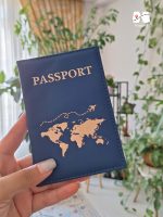 کاور پاسپورت و شناسنامه طرح نقشه جهان طلاکوب مپگرد