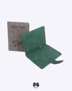 فضای داخلی کاور پاسپورت و شناسنامه مگنتی با جای کارت و سیم کارت سبز