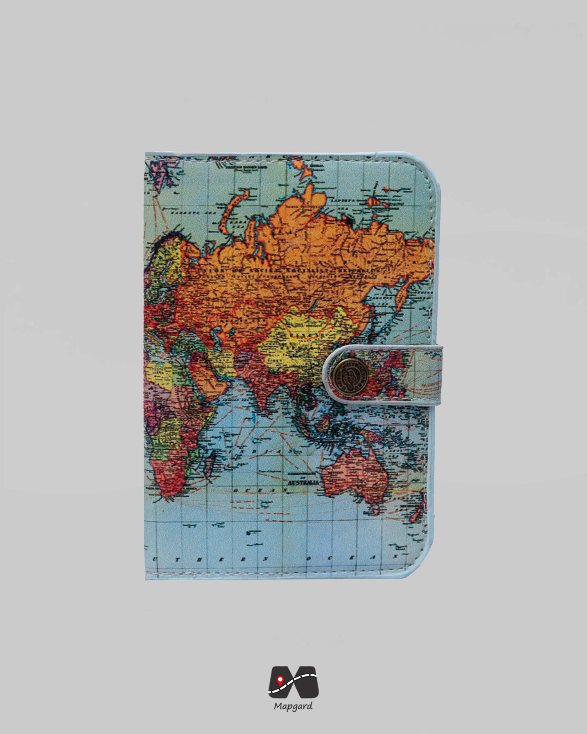 کاور پاسپورت و شناسنامه طرح نقشه جهان وینتیج
