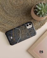 قاب موبایل نقشه خطی پاریس طرح زردآبی