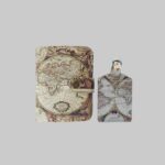 ست کاور پاسپورت و تگ چمدان طرح نقشه جهان آنتیک مپگرد