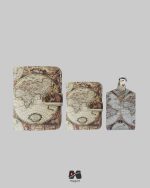 ست کاور پاسپورت تگ چمدان و جاکارتی طرح نقشه جهان آنتیک مپگرد