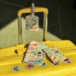 ست کاور پاسپورت تگ چمدان و جاکارتی طرح مهر ویزا