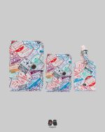 ست کاور پاسپورت تگ چمدان و جاکارتی طرح مهر ویزا مپگرد