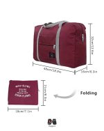 سایز کیف تاشو ضد آب همراه چمدان