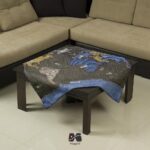 رومیزی مربع طرح نقشه جهان جین