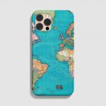 قاب موبایل طرح نقشه جهان سبز آبی