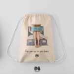 کوله پشتی مخمل طرح چمدون