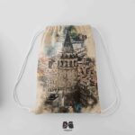 کوله پشتی مخمل طرح استانبول برج گالاتا