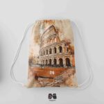 کوله پشتی مخمل طرح ایتالیا کولوسئوم رم