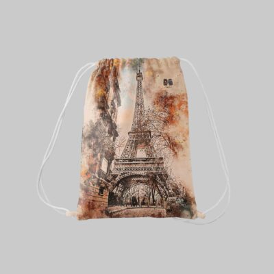 کوله پشتی مخمل طرح برج ایفل پاریس مپگرد