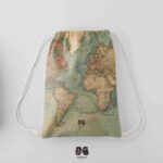 کوله پشتی مخمل طرح نقشه جهان کاربنی