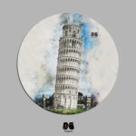 زیر لیوانی چوبی طرح ایتالیا برج پیزا