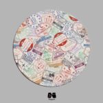 زیر لیوانی چوبی طرح مهر ویزا