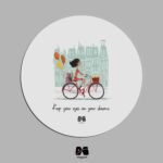 زیر لیوانی چوبی دوچرخه سوار