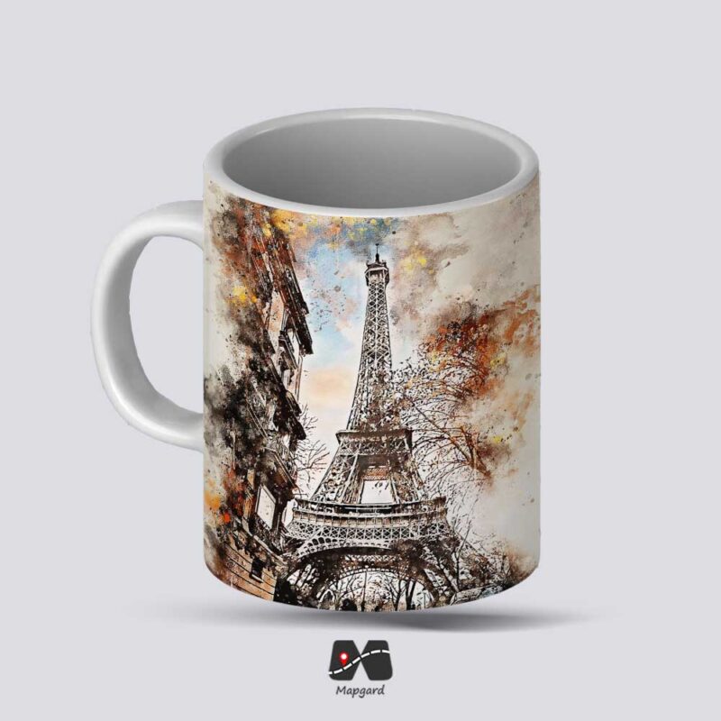 ماگ سرامیکی طرح پاریس، برج ایفل مپگرد