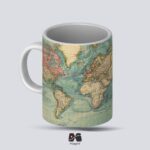 ماگ سرامیکی طرح نقشه جهان کاربنی مپگرد