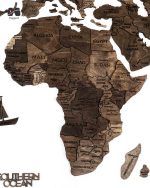 قاره افریقا نقشه جهان چوبی پازلی پرایم قهوه ای